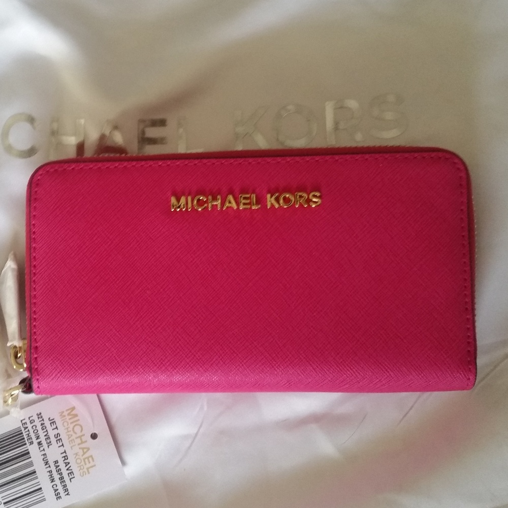 Brand New Michael Kors Raspberry Hot Pink Wallet